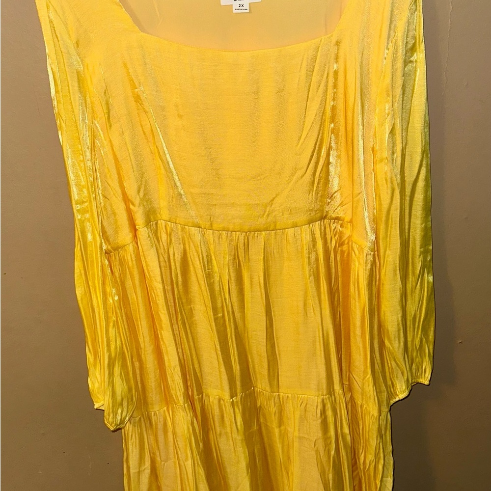 Chic Soul Vibrant Yellow Long Sleeve Dress